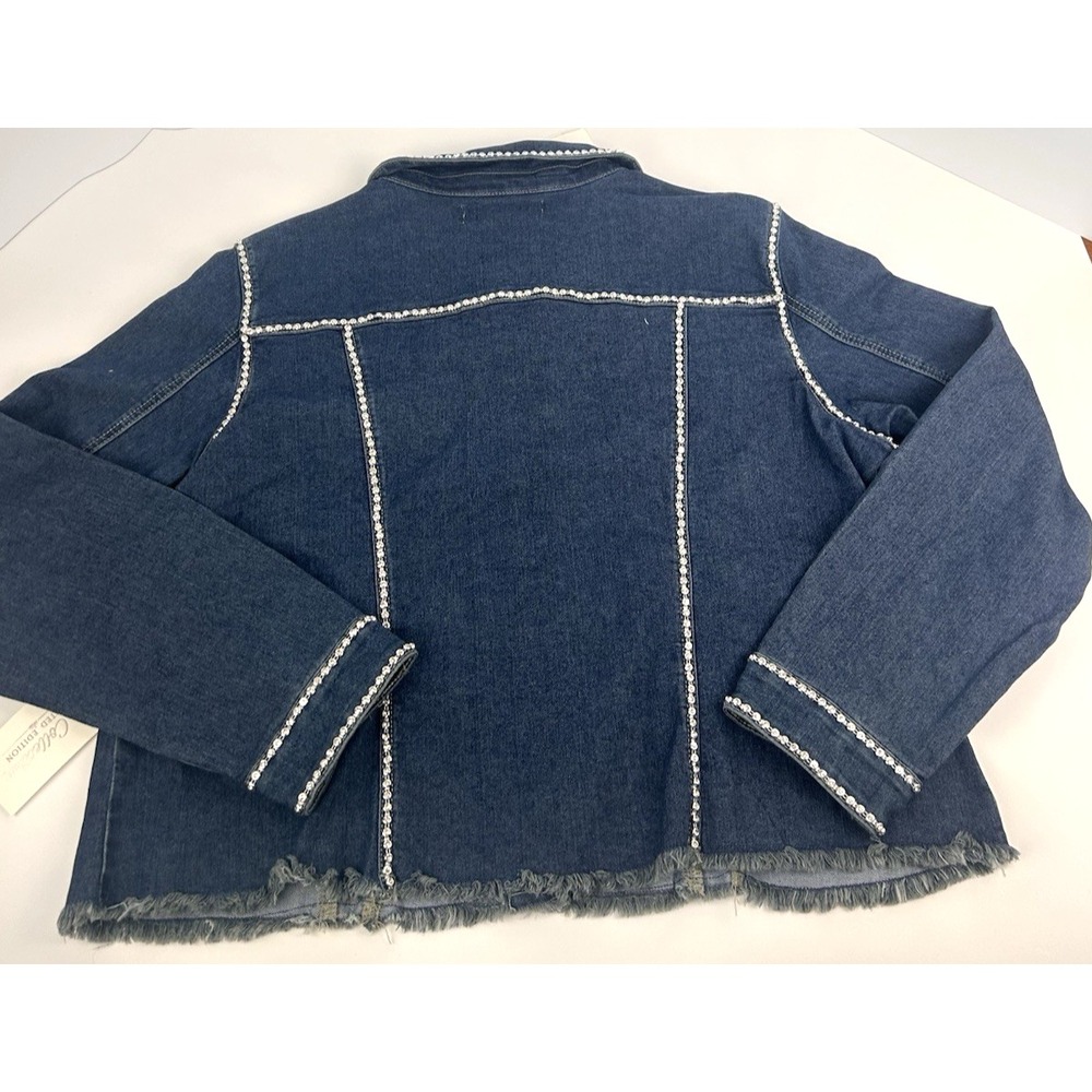 Cato Collection Limited Edition CZ studded denim jean jacket NWT XL - Picture 8 of 9